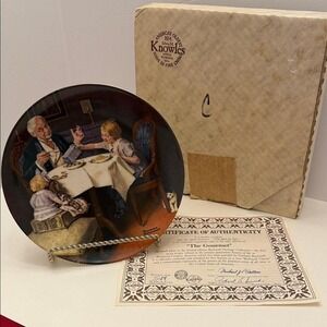 🍽️ Norman Rockwell "The Gourmet" Collector Plate Edwin M. Knowles COA Included